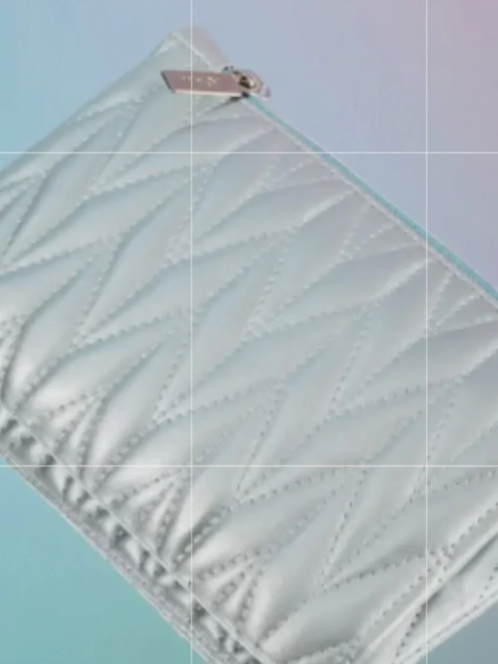 Ipsy Silver Quilted Glam Cosmetic Pouch Bag